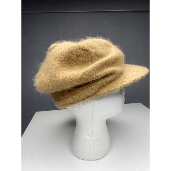Cheveux Fuzzy Hat‎ with Brim Tan - Newspaper Boy Style - One Size Fits Most main image 5